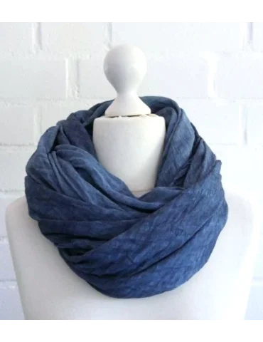XXL Schal Tuch blau verwaschen 100% Baumwolle Asymmetrisch Blogger Style