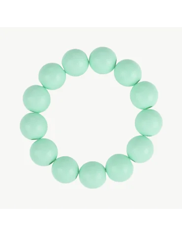 Mintgrünes Armband mit großen Holzperlen