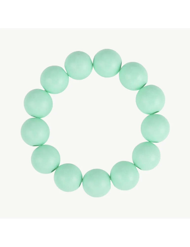 Mintgrünes Armband mit großen Holzperlen