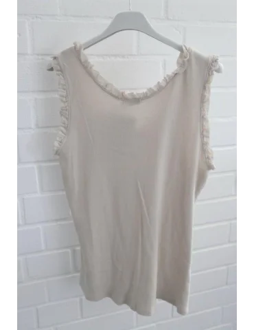 Damen Ripp-Top in Beige