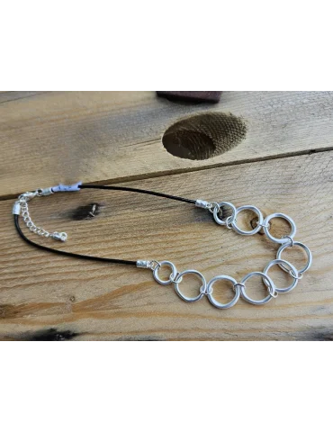 Damen Modeschmuck Kette Halskette schwarz...