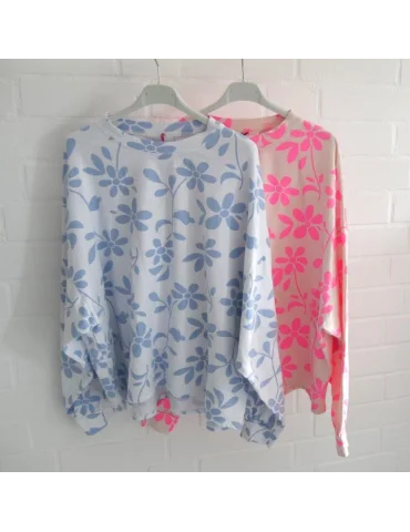 Oversize Sweat Shirt langarm hellblau blau...