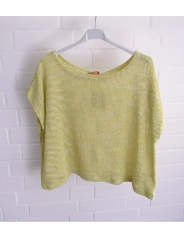 Gelber Strick Pullunder mit Rundhalsausschnitt in kastiger Form