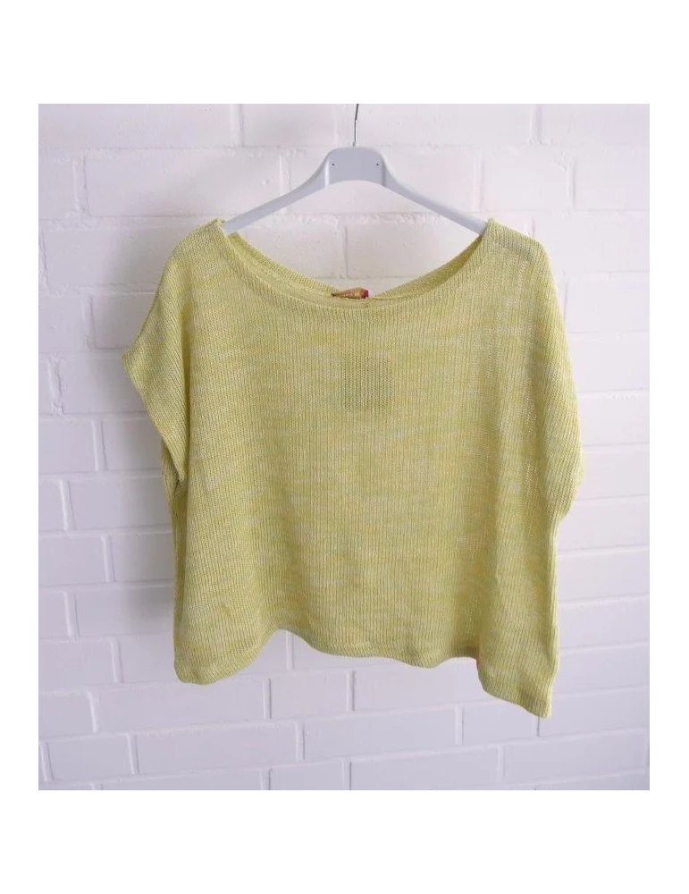 Gelber Strick Pullunder mit Rundhalsausschnitt in kastiger Form