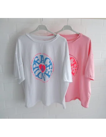 Leichtes Plussize Sweat Shirt lachs bunt "Peace...