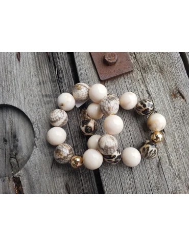 Giuno Damen Modeschmuck Armband Perlen 1,8 cm...