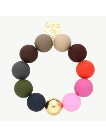 Damne Armband mit großen bunten Perlen und Giuno Charm