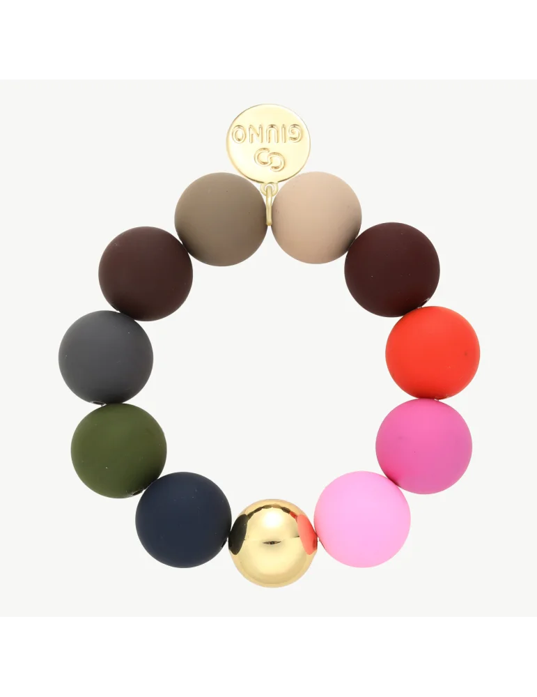 Damne Armband mit großen bunten Perlen und Giuno Charm