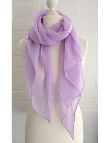 Schal Tuch Loop Made in Italy Seide Baumwolle flieder uni S 30