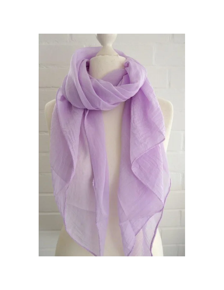 Fliederfarbener Schal aus einem Seiden/ Baumwoll Gemisch