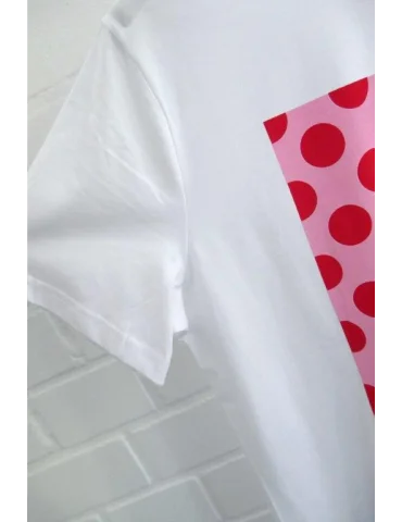 ESViViD Damen T- Shirt kurzarm weiß rose rot...