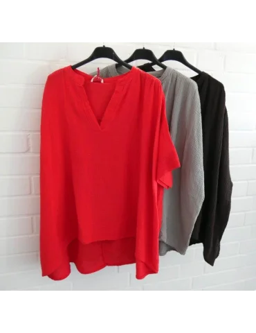 Damen Oversize Musselin Bluse ärmellos taupe...