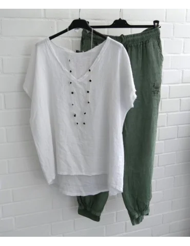 V-Neck Shirt Weiß Vintage – Lässiger Used-Look | stiltrend