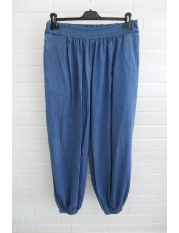 Blaue Pumphose aus leichtem Jeansstoff mit Gummizug
