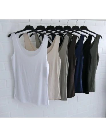 Damen Basic Top Shirt schlamm mit Viskose...