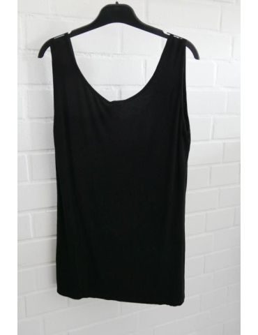 Damen Basic Top Shirt schwarz black weiter mit Viskose Onesize 38 - 44 0650