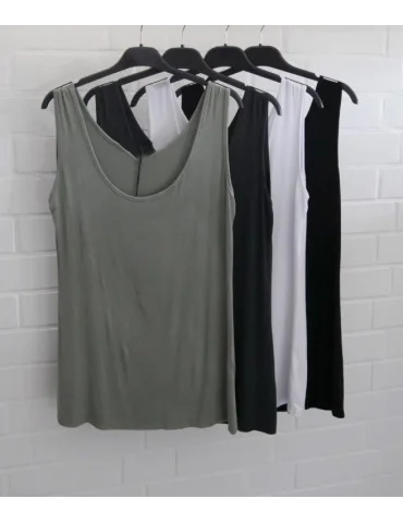 Damen Basic Top Shirt beige weiter mit Viskose...
