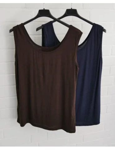 Damen Basic Top Shirt dunkelblau weiter mit...