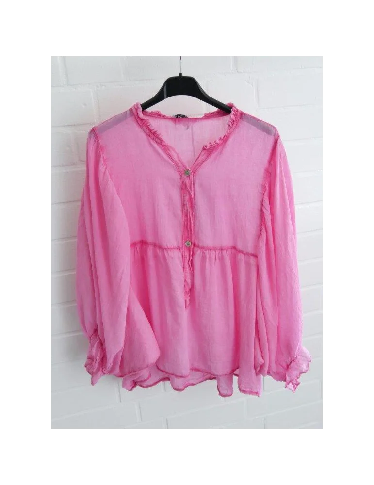 Transparente pinke Bluse mit 3/4 Fledermausärmel