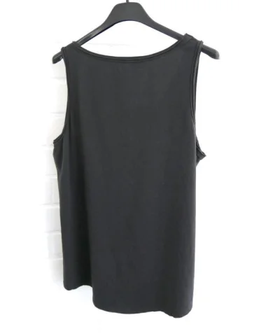 Rückansicht Damen Basic Tops mit V-Ausschnitt in anthrazizt auf Kleiderbügeln