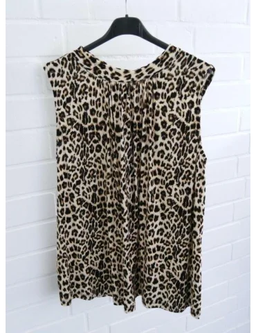 Ärmelloses Damen Top mit trendigem Leopardenmuster auf einem Kleiderbügel