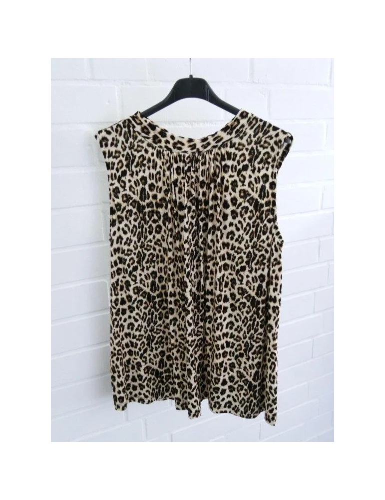 Ärmelloses Damen Top mit trendigem Leopardenmuster auf einem Kleiderbügel