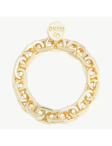 Glänzend Goldfarbenes Damen-Gliederarmband mit eckigen Elementen
