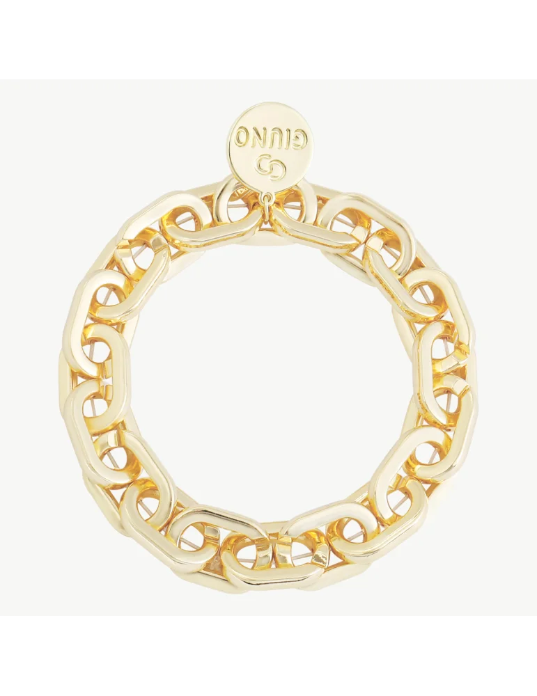 Glänzend Goldfarbenes Damen-Gliederarmband mit eckigen Elementen