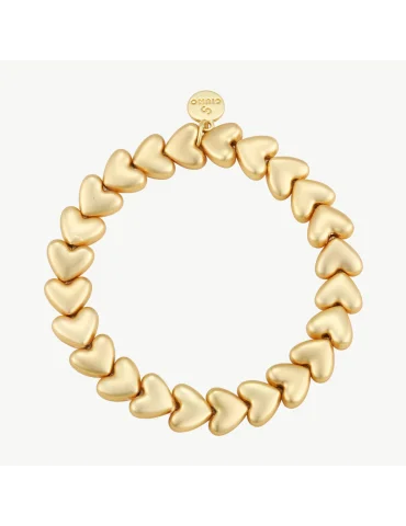 Goldfarbenes Armband mit Herzelementen in matt