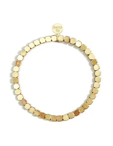 Goldfarbenes Armband aus Sechseck Elementen in matter Optik
