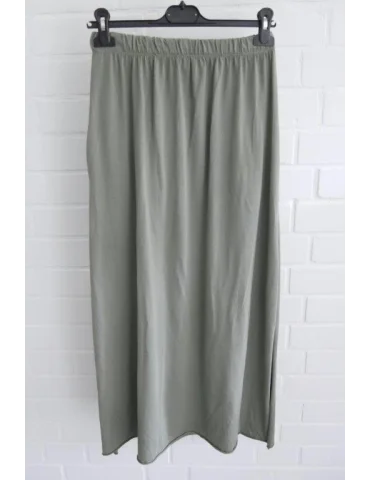 Damen Jersey Rock gerade oliv grün uni mit...