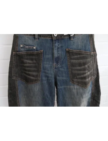 Nahaufnahme Taschen vorne 2 farbiger Jeanshose