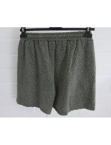 Bequeme Damen Shorts Kurze Hose oliv Leo Baumwolle Onesize 36-40 61041