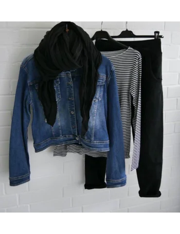 ORMI Jeansjacke Damen Jacke Jeans blau mit...