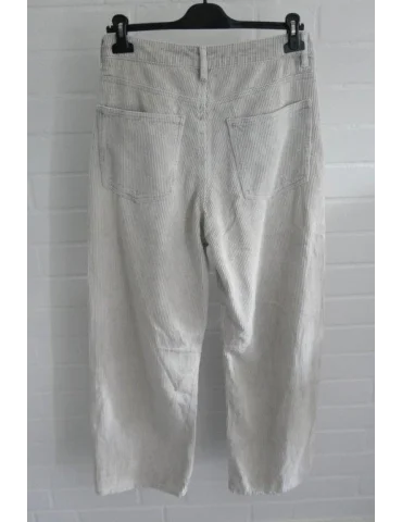 Melly & Co Damen Cord Hose beige verwaschen...