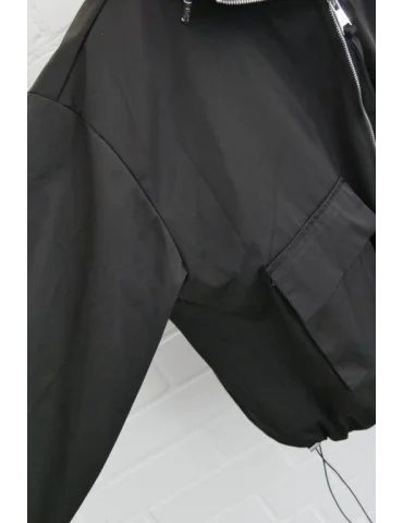 Damen Blouson Jacke schwarz black Kapuze mit...