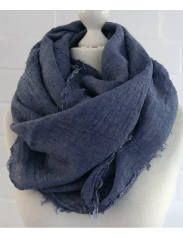 XXL Damen Schal jeansblau uni Tencel Wolle...