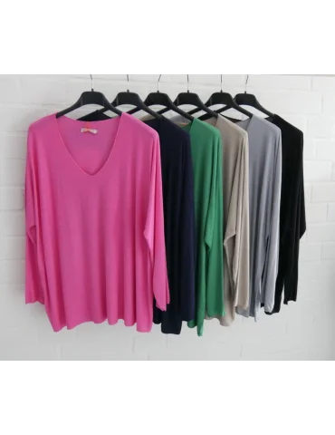 Damen Basic Shirt langarm weinrot matt uni mit...