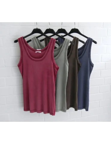 Beerefarbenes Damen Ripp-Tanktop im Vintage-Look | stiltrend