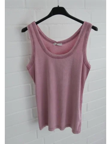 Beerefarbens Damen Ripp-Tanktop mit Vintage-Waschung auf schwarzem Kleiderbügel