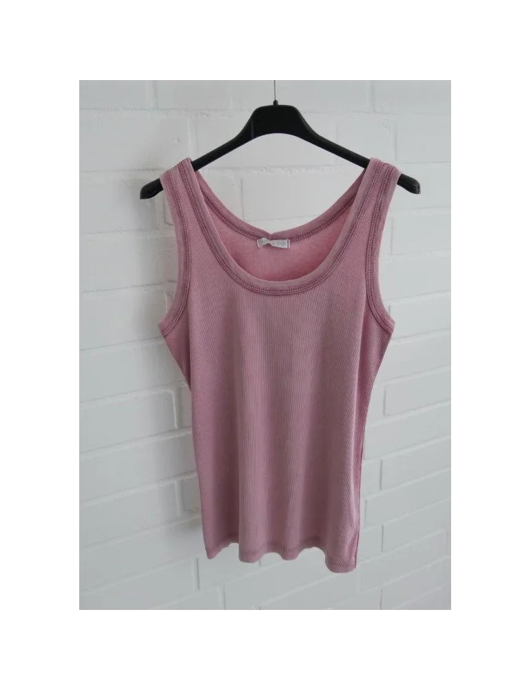 Beerefarbens Damen Ripp-Tanktop mit Vintage-Waschung auf schwarzem Kleiderbügel