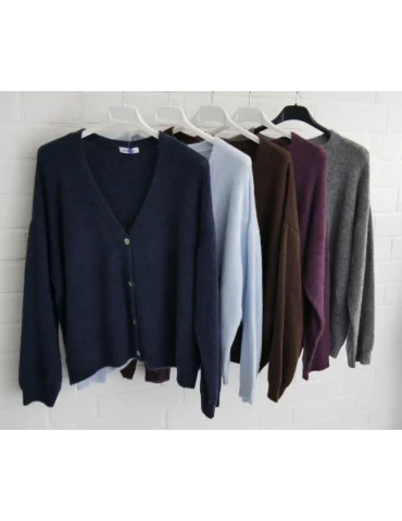 Kuschelige Damen Strick Jacke hellblau kürzer...