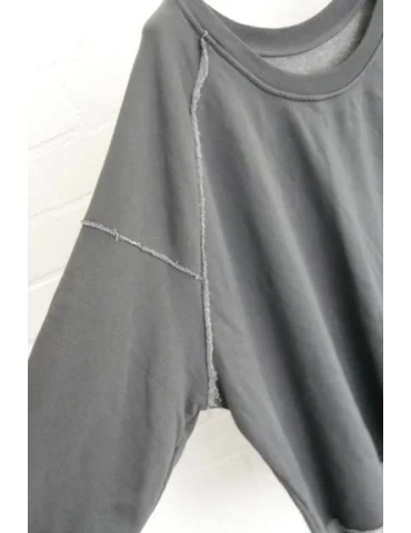 Oversized Sweatshirt anthrazitfarben mit Raw Edges | Jetzt shoppen