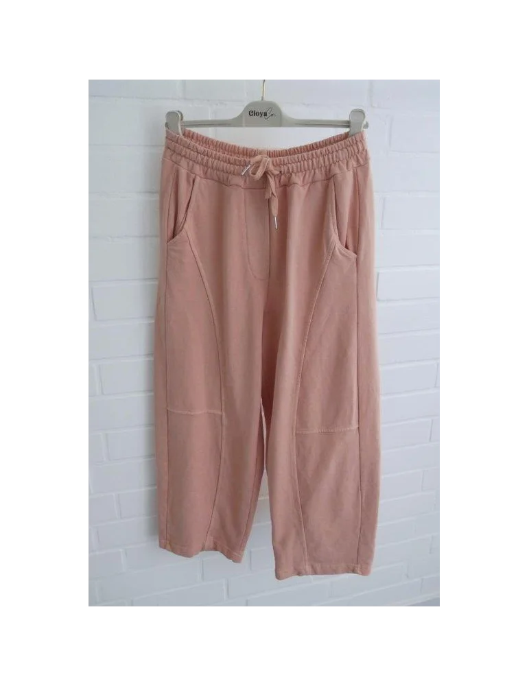 Altrosafarbene Damen-Sweatpants im weit geschnittenen Barrel-Leg-Style mit Kordelzug auf Bügel