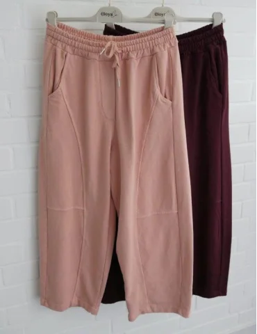 Gioya Damen Jogger Baggy rose uni Baumwolle...