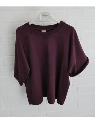 Weinrotes Kurzarm-Sweatshirt  mit Raglanärmeln auf Bügel