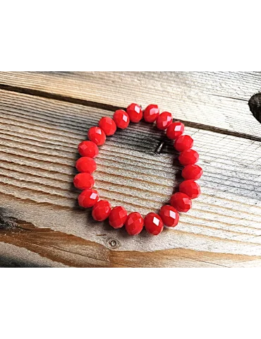 Kristallarmband rot 1 cm dick