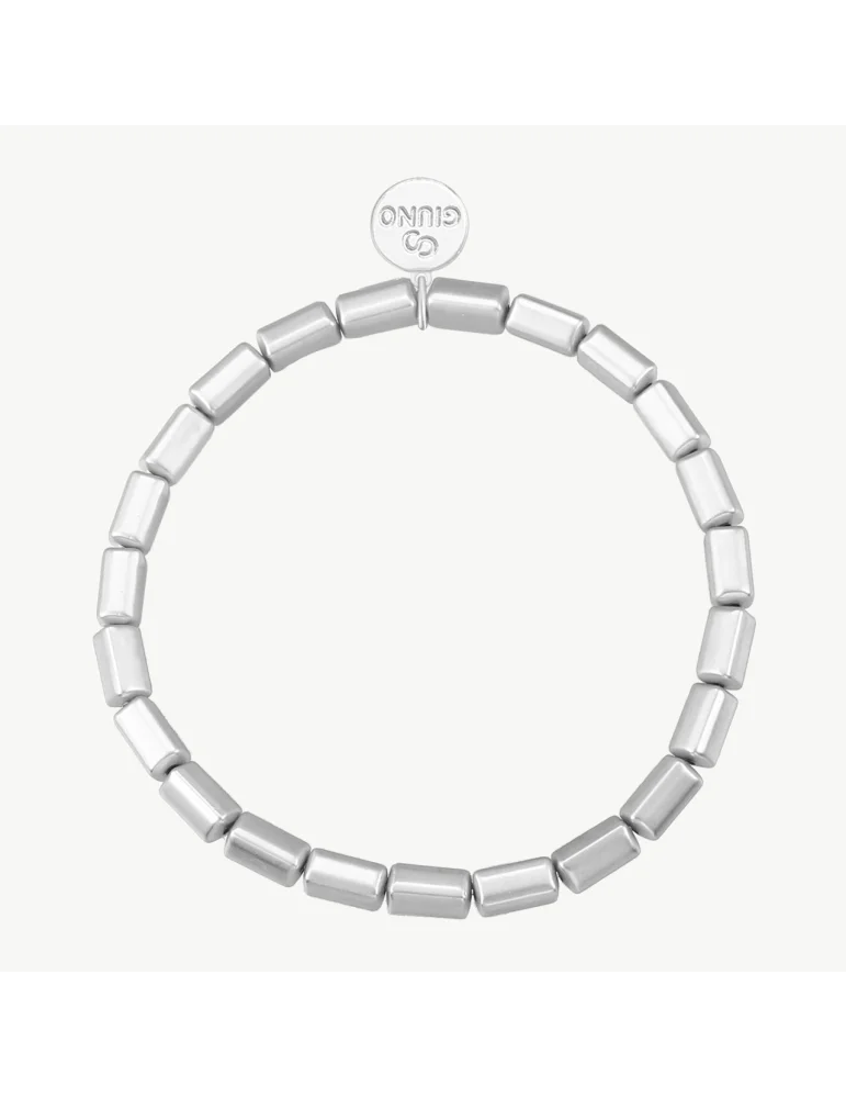 Silberfarbenes Armband in matter Optik und kleinen Rährchenelementen