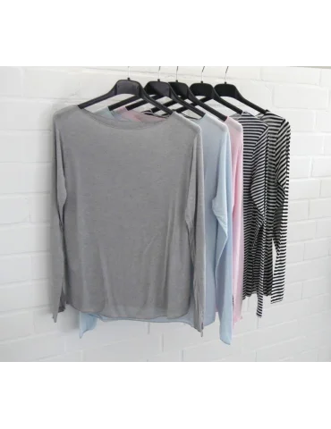 Damen Basic Shirt langarm anthrazit mit Viskose...