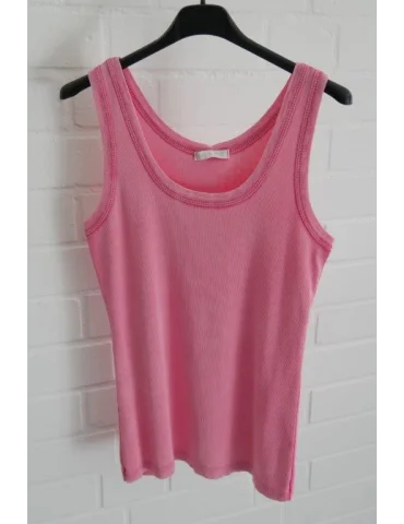 Pinkfarbenes Rippen Top verwaschen mit Rundhalsausschnitt
